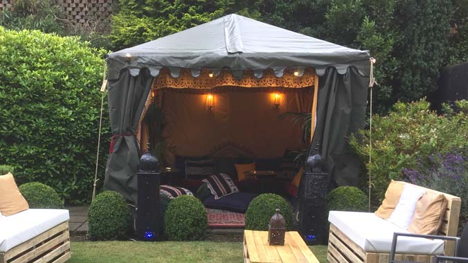 The Cozy Getaway Bedouin Tent suitable to seat up to 10 people.