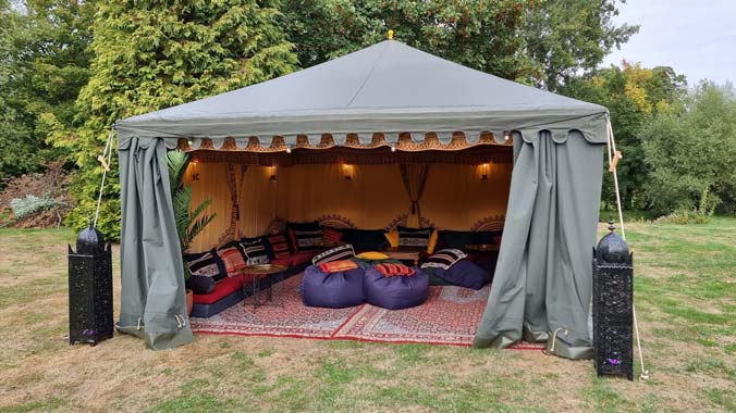The Intimate Retreat Bedouin Tent suitable to seat up to 20 people.