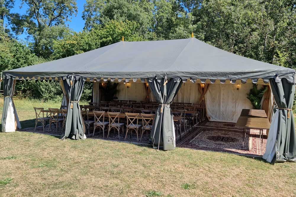 A rustic wedding marquee hired in Rugby, Warwickshire