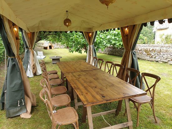 A 3x6m Romantic Garden Party Tent with Saffron Linings