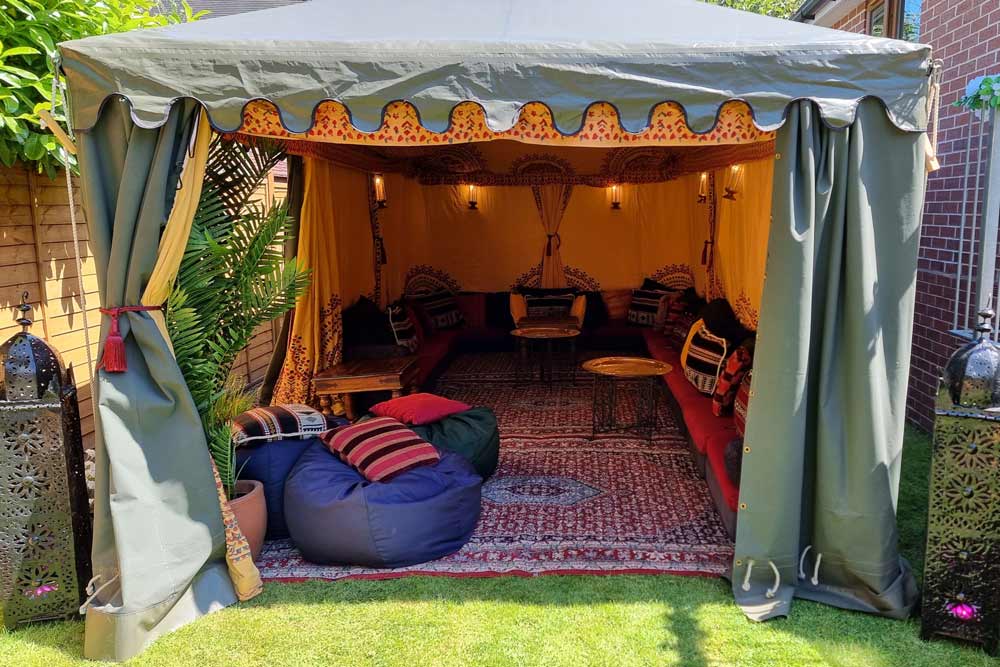 A 3x6m Arabian tent with Saffron lining