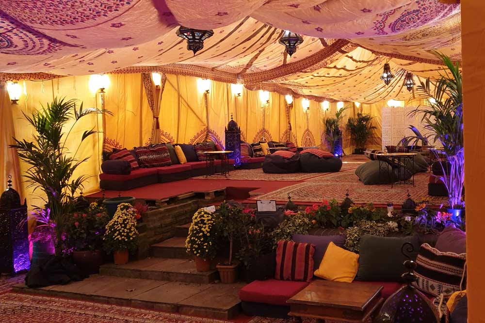 Saffron Lining in 6m clearspan marquee