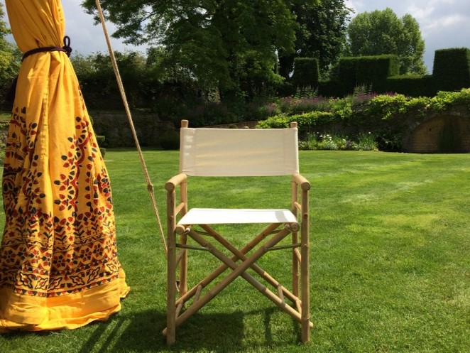 Event Hire Director's Chair on Lush Green Lawn