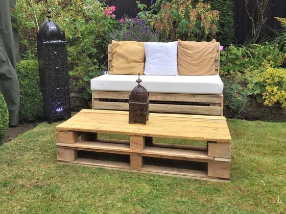 Pallet Seating Coffee Table Available for Hire