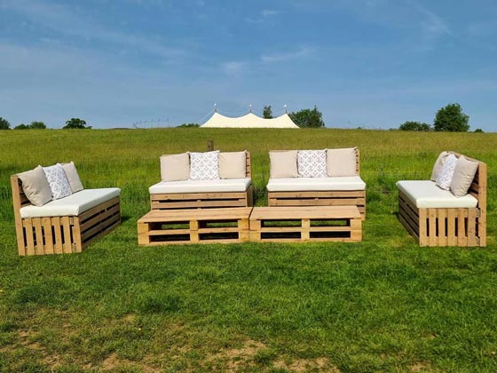 Reclaimed Pallet Bench for Event Hire