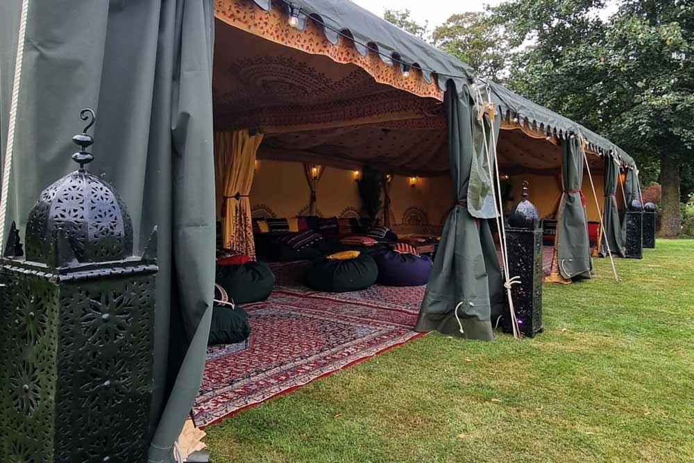 6x12m Marquee with Black Candle Lanterns - Captivating Event Illumination