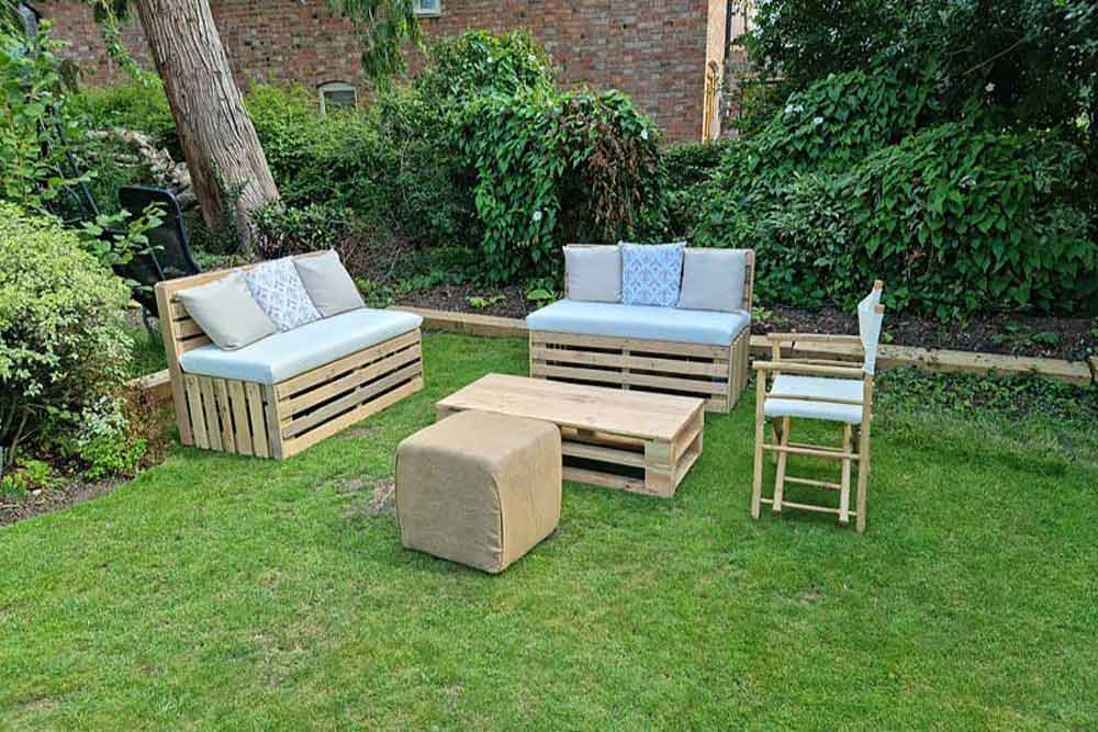 Pallet Furniture Hire With Directors Chair.
