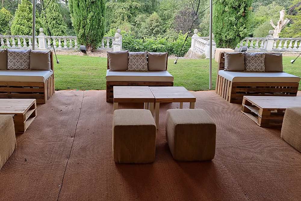 Two Small Pallet Coffee Tables with White Legs