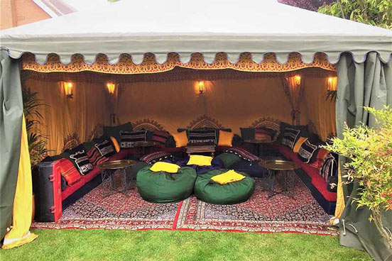 An Arabian 40th birthday party tent.