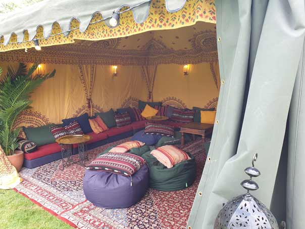 A Bedouin party tent hired out for a 50th Birthday party in Hinckley, Leicestershire.