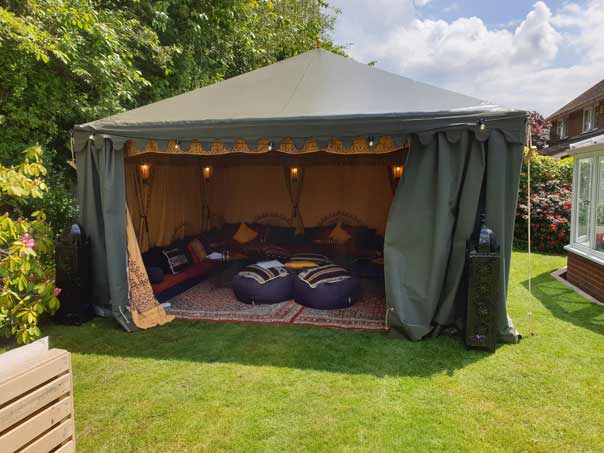 A Bedouin party tent hired for a birthday.